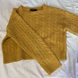Forever 21 Yellow Cable-Knit Sweater